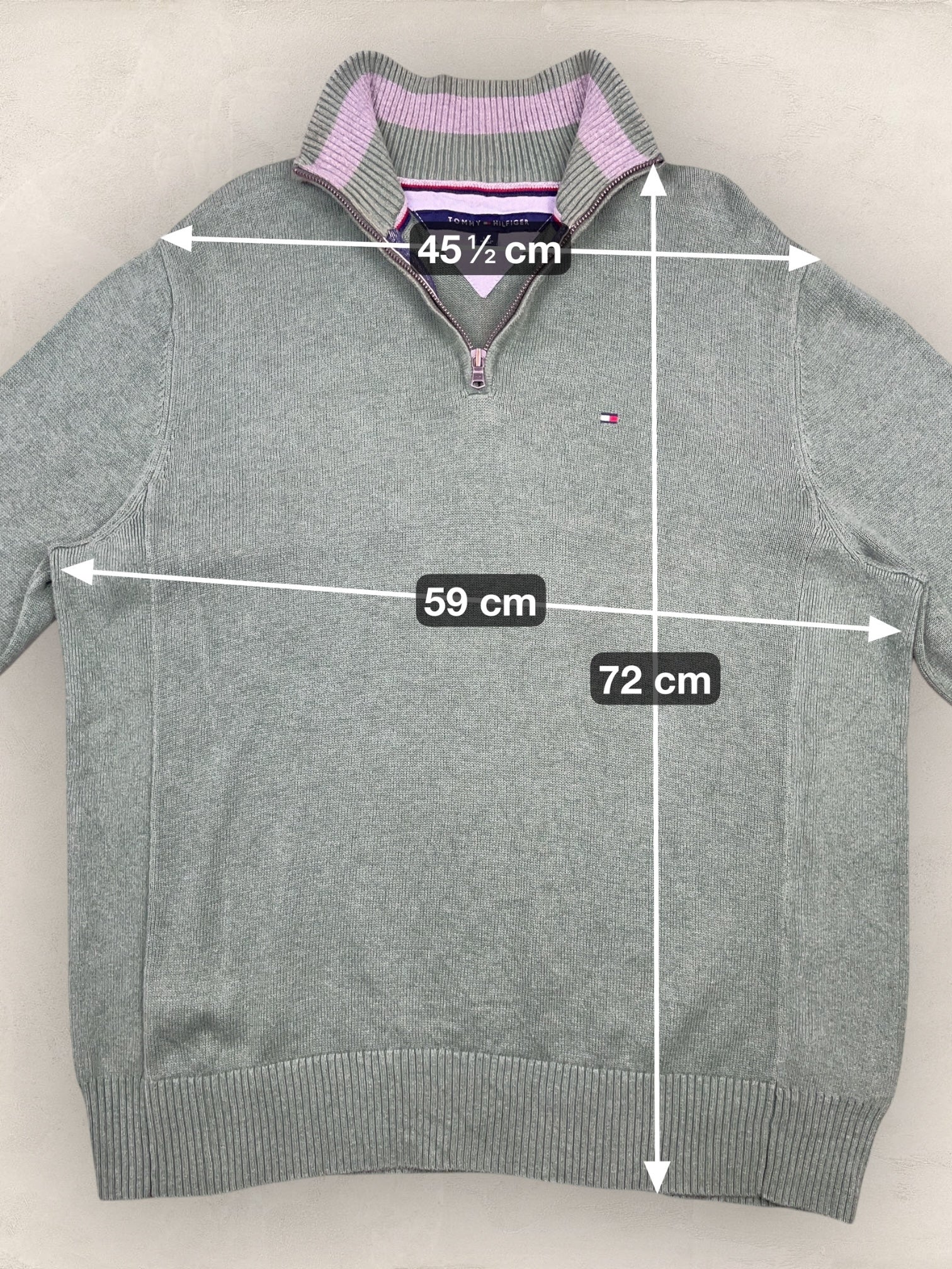 1/4 zip Homme Tommy Hilfiger Vert L Ref:3690 - Vert - L - amifrip