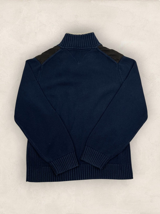 Pull 1/4 zip, Demi-zip Tommy Hilfiger - Homme Xl - Marine - Coton - Très bon état - Ts0225