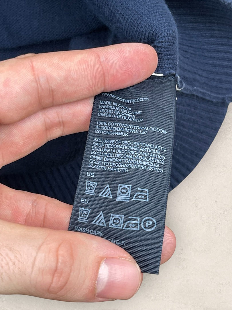 Pull 1/4 zip, Demi-zip Tommy Hilfiger - Homme M - Marine - Coton - Très bon état - Ts0209
