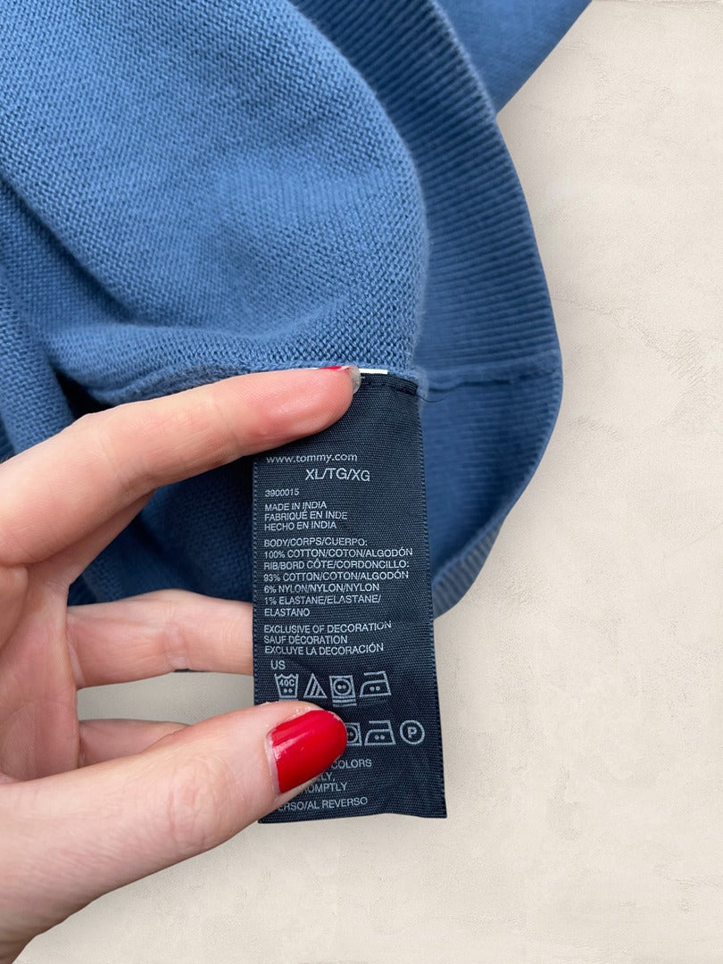 Pull 1/4 zip Tommy Hilfiger - Homme Xl - Bleu - Coton - Très bon état - Ts0226
