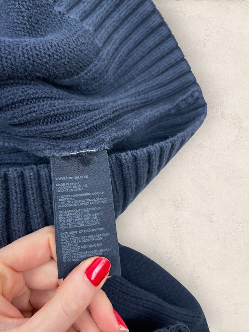 Pull 1/4 zip, Demi-zip Tommy Hilfiger - Homme Xl - Marine - Coton - Très bon état - Ts0225