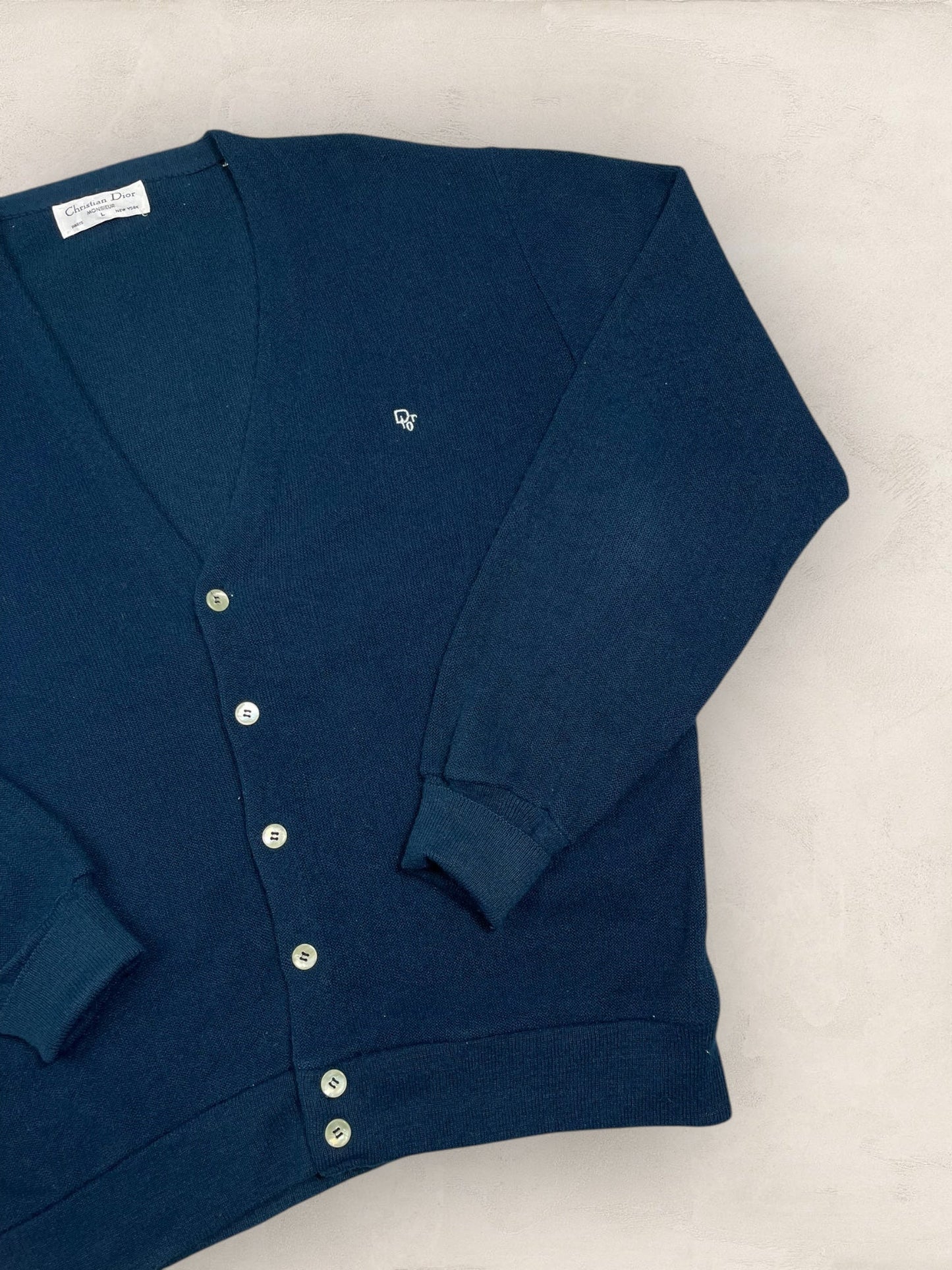 Cardigan Christian Dior Ref: 2539 - BLEU MARINE - L - amifrip - Friperie en ligne et vêtements vintage