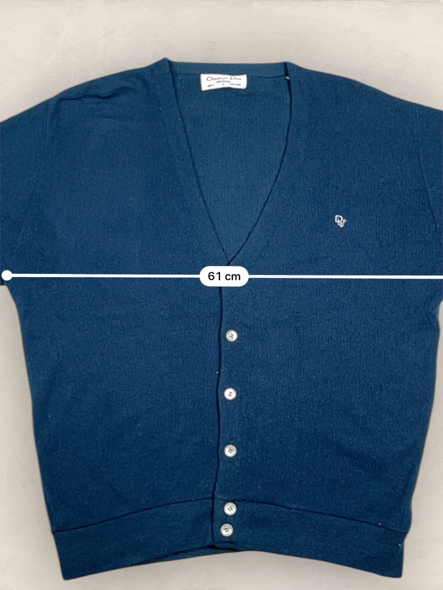Cardigan Christian Dior Ref: 2539 - BLEU MARINE - L - amifrip - Friperie en ligne et vêtements vintage