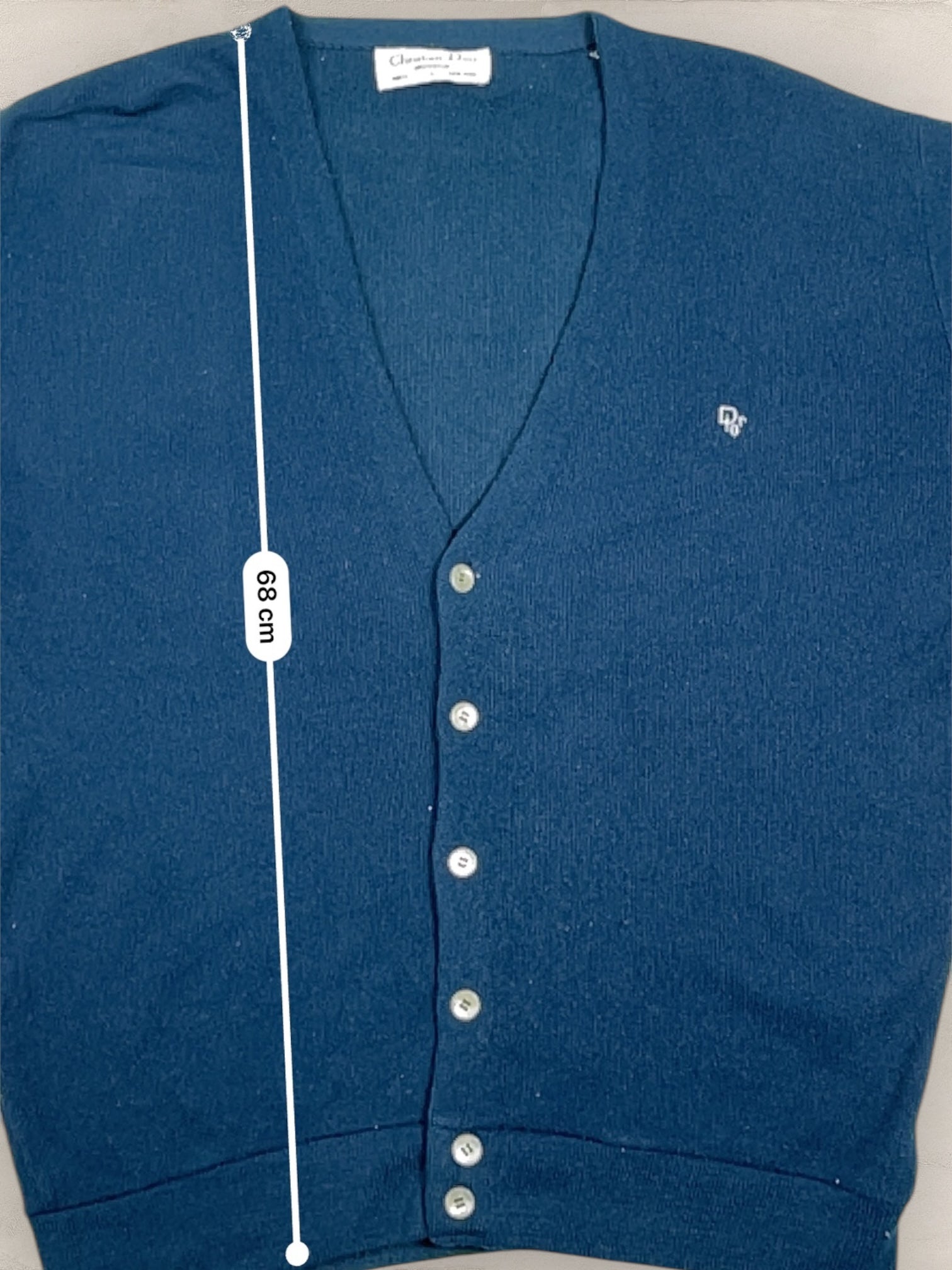 Cardigan Christian Dior Ref: 2539 - BLEU MARINE - L - amifrip - Friperie en ligne et vêtements vintage