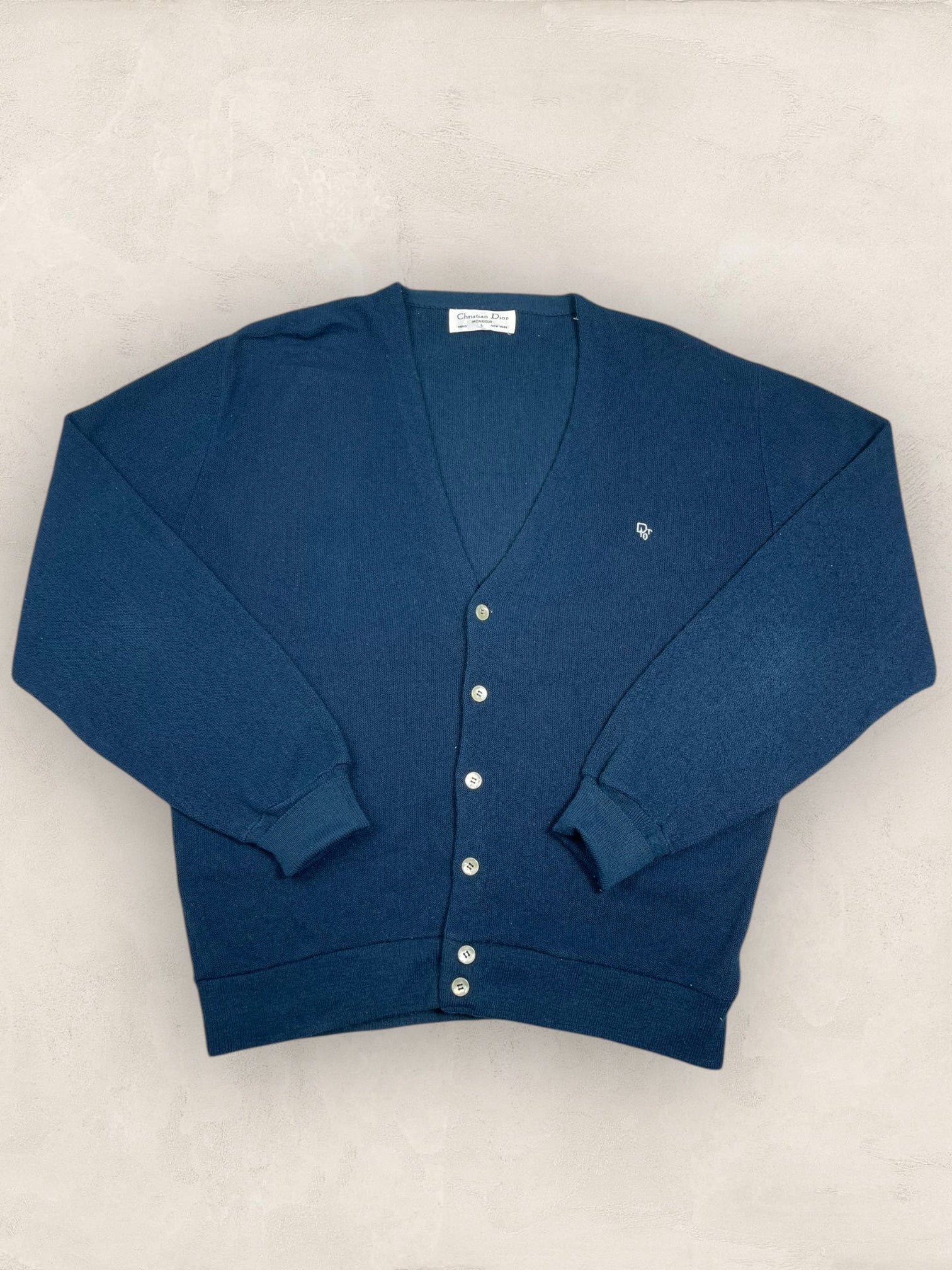 Cardigan Christian Dior Ref: 2539 - BLEU MARINE - L - amifrip - Friperie en ligne et vêtements vintage