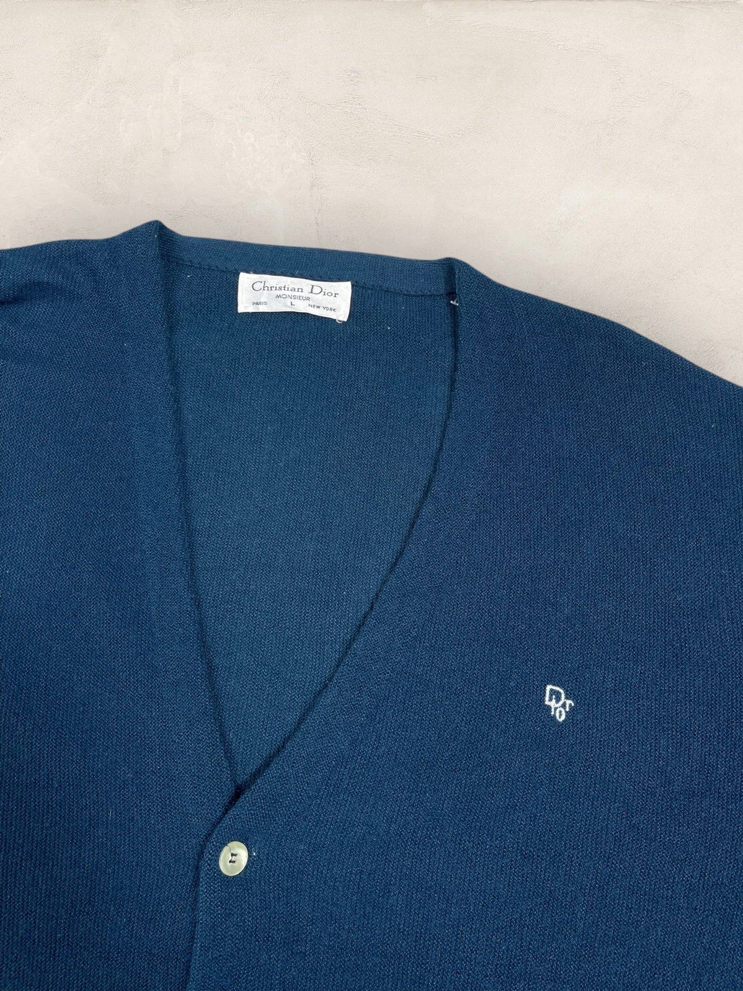 Cardigan Christian Dior Ref: 2539 - BLEU MARINE - L - amifrip - Friperie en ligne et vêtements vintage