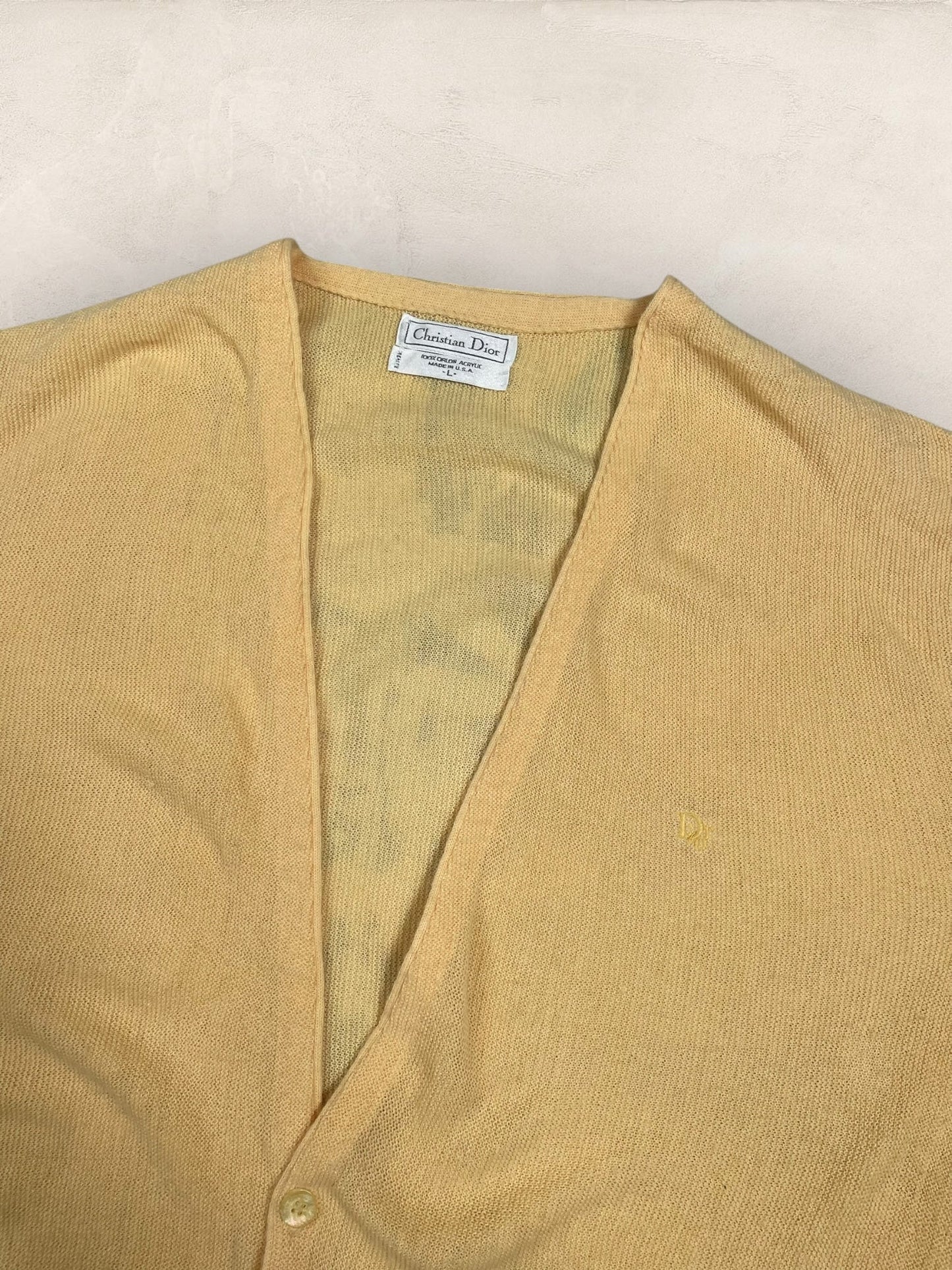 Cardigan Christian Dior Ref: 2547 - JAUNE - L - amifrip - Friperie en ligne et vêtements vintage