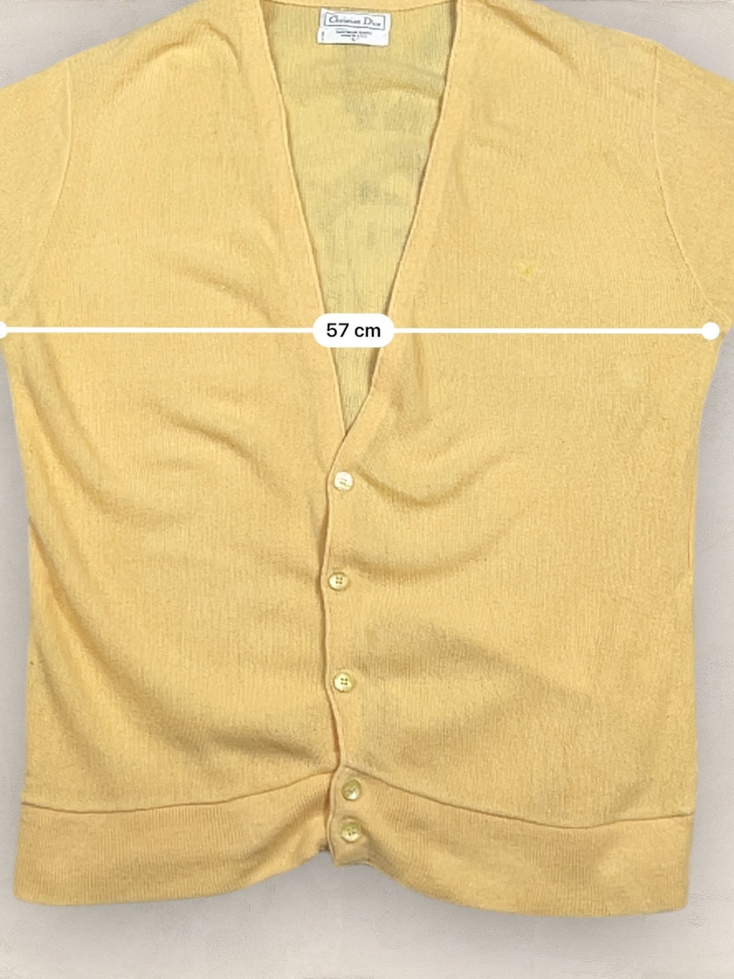 Cardigan Christian Dior Ref: 2547 - JAUNE - L - amifrip - Friperie en ligne et vêtements vintage