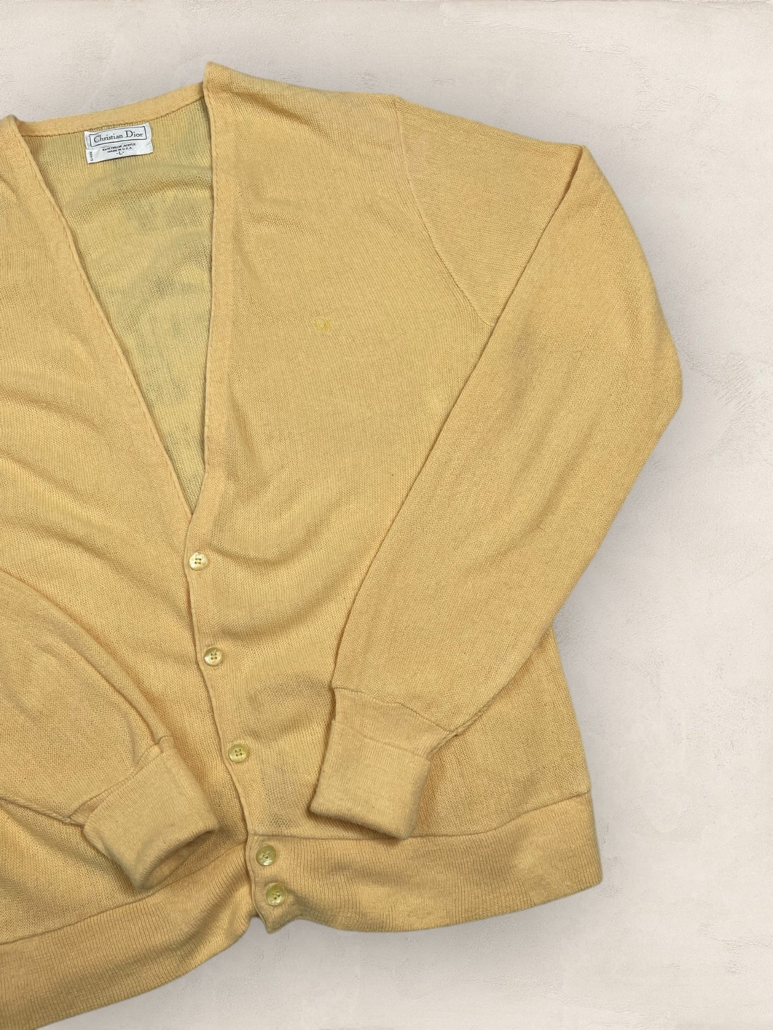 Cardigan Christian Dior Ref: 2547 - JAUNE - L - amifrip - Friperie en ligne et vêtements vintage