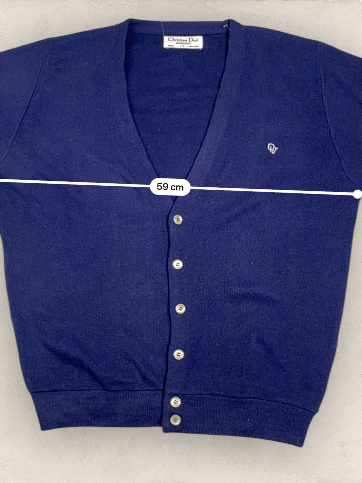 Cardigan Christian Dior Ref: 2554 - BLEU MARINE - L - amifrip - Friperie en ligne et vêtements vintage