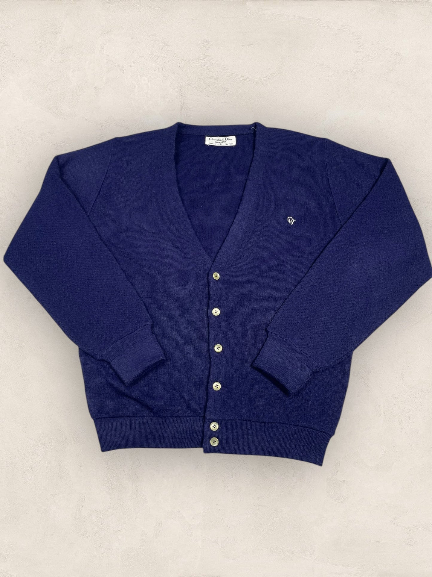 Cardigan Christian Dior Ref: 2554 - BLEU MARINE - L - amifrip - Friperie en ligne et vêtements vintage