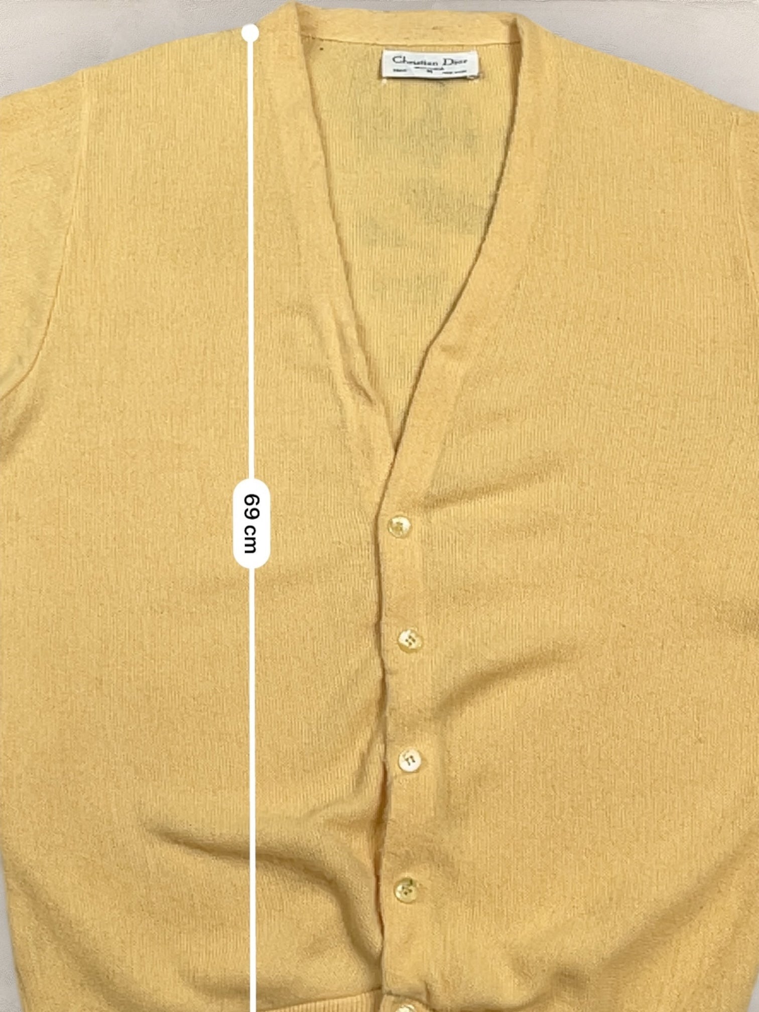 Cardigan Christian Dior Ref: 2559 - JAUNE - M - amifrip - Friperie en ligne et vêtements vintage
