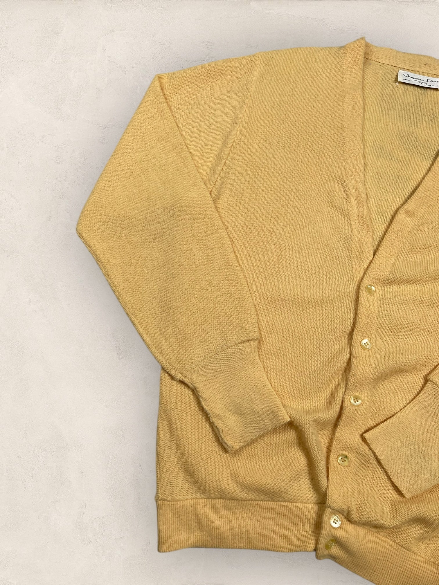 Cardigan Christian Dior Ref: 2559 - JAUNE - M - amifrip - Friperie en ligne et vêtements vintage