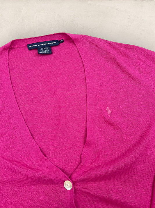 Cardigan en lin Femme Ralph Lauren Rose L Ref:3418 - Rose - L - amifrip