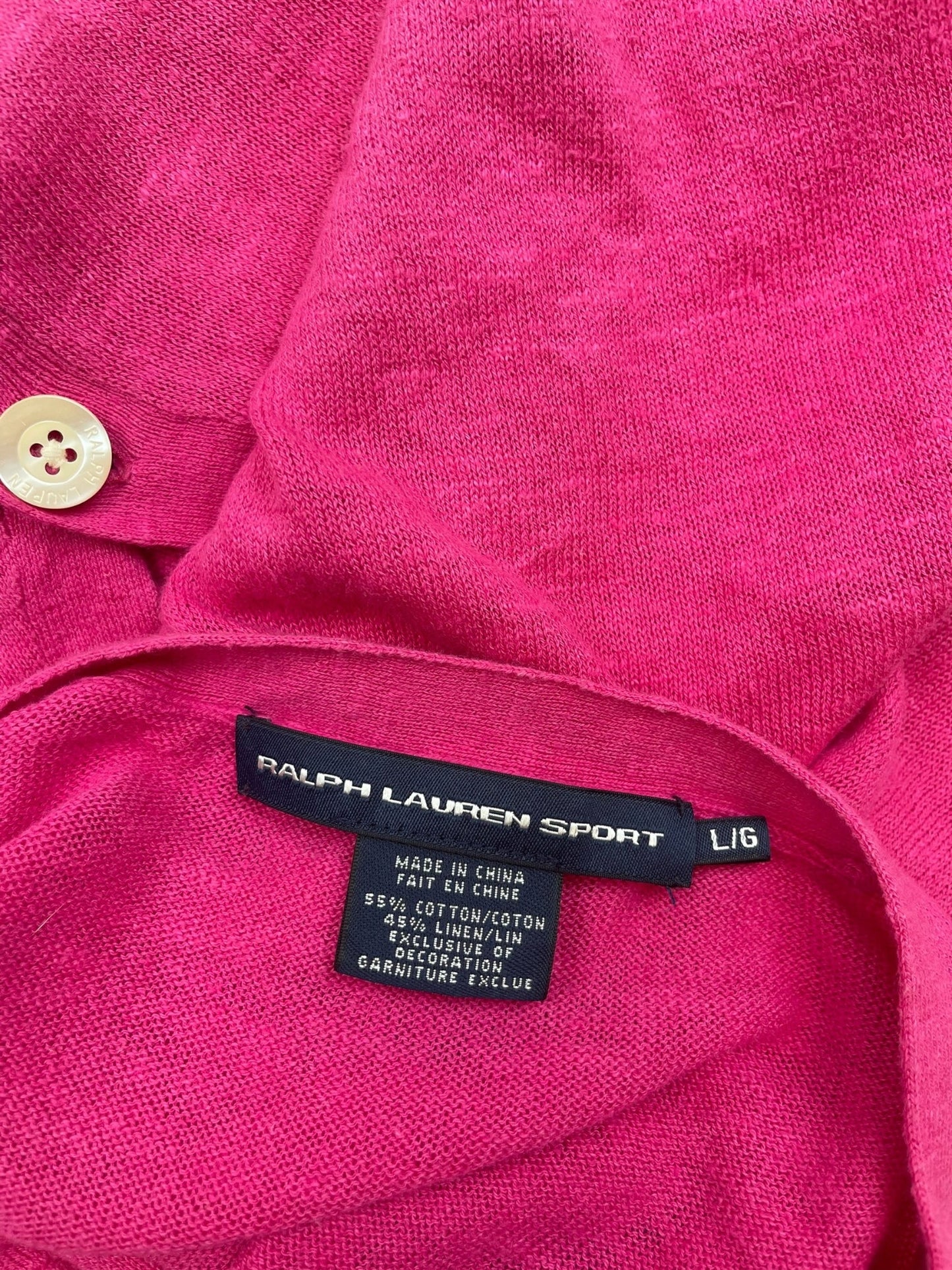 Cardigan en lin Femme Ralph Lauren Rose L Ref:3418 - Rose - L - amifrip