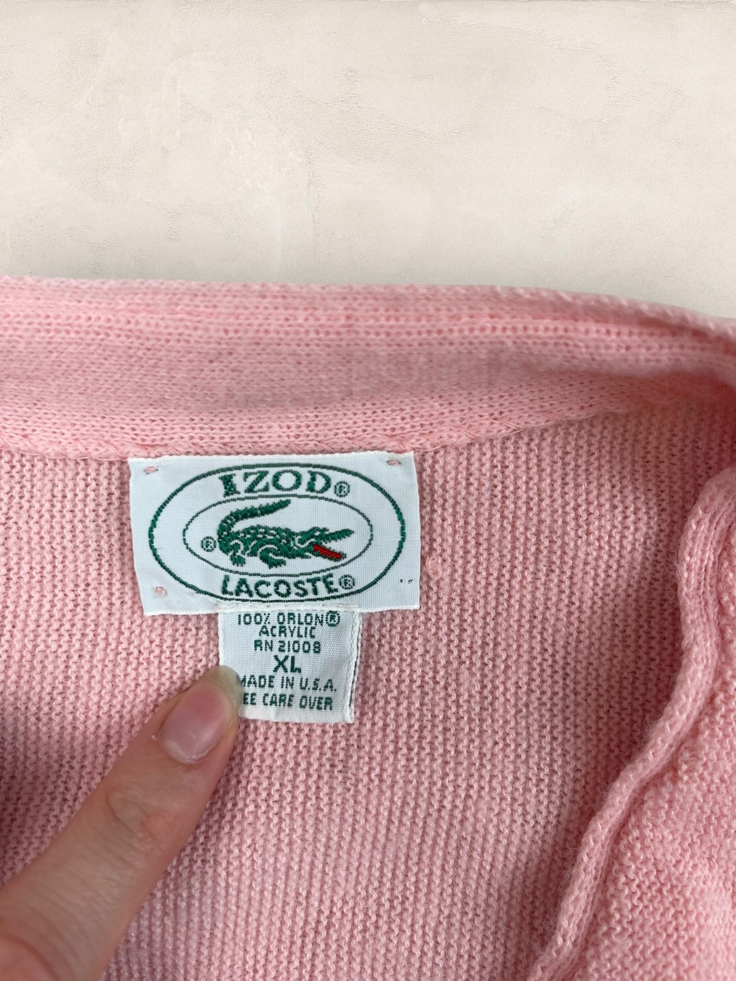 Cardigan Homme IZOD Lacoste Rose XL Ref:3318 - Rose - XL - amifrip