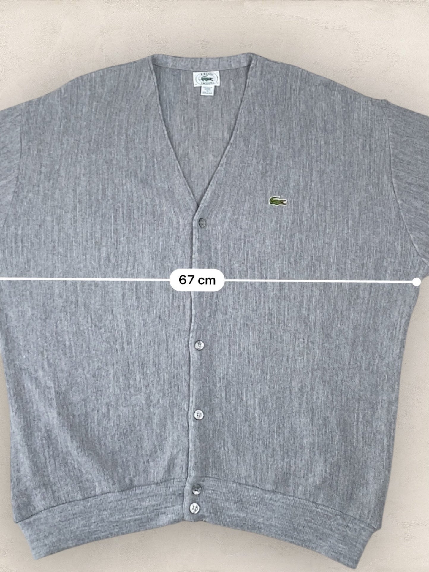 Cardigan Homme Lacoste GRIS XL Ref:2844 - GRIS - XL - amifrip - Friperie en ligne et vêtements vintage