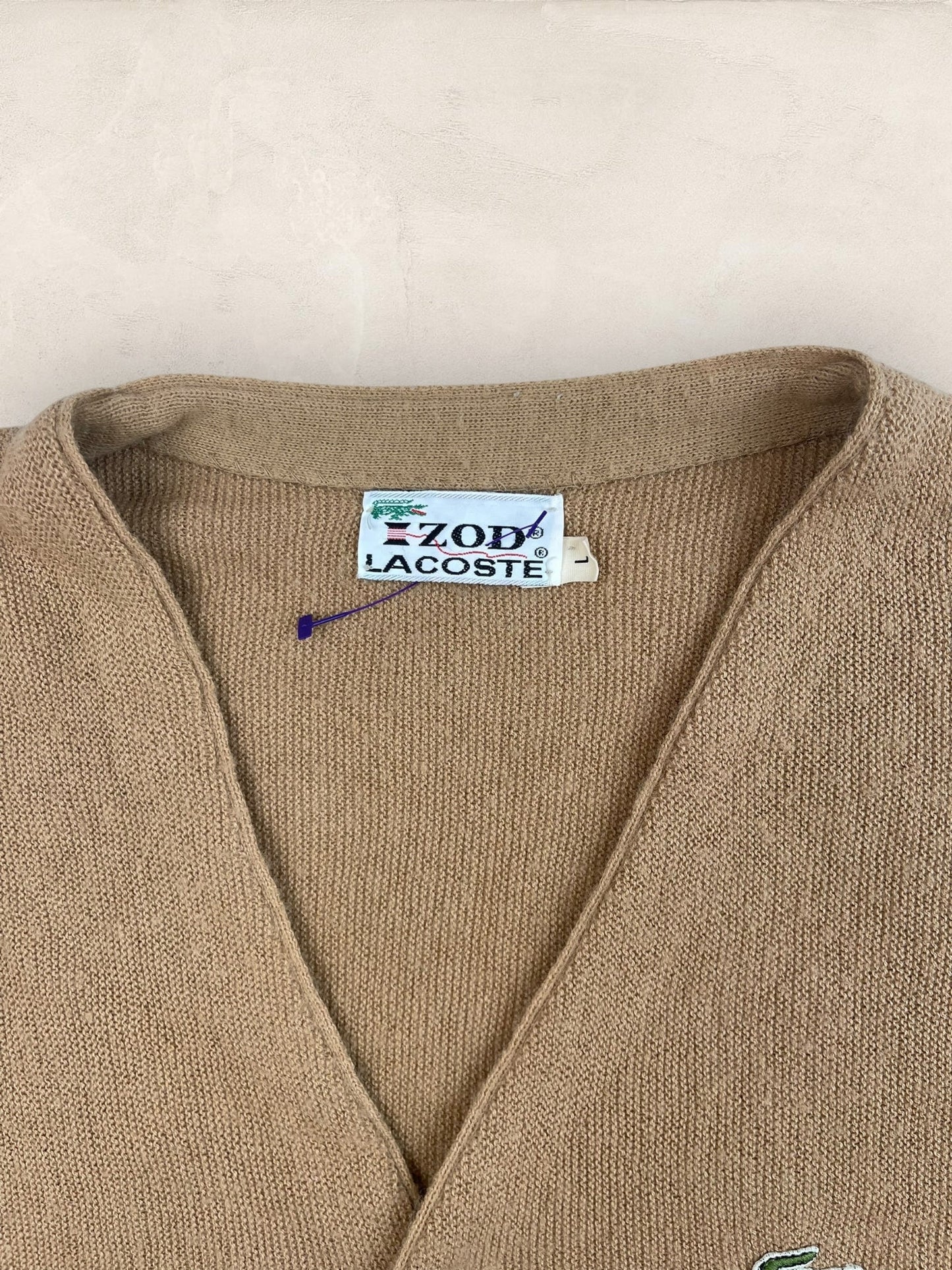 Cardigan Homme Lacoste Izod Beige L Ref:3337 - Beige - L - amifrip