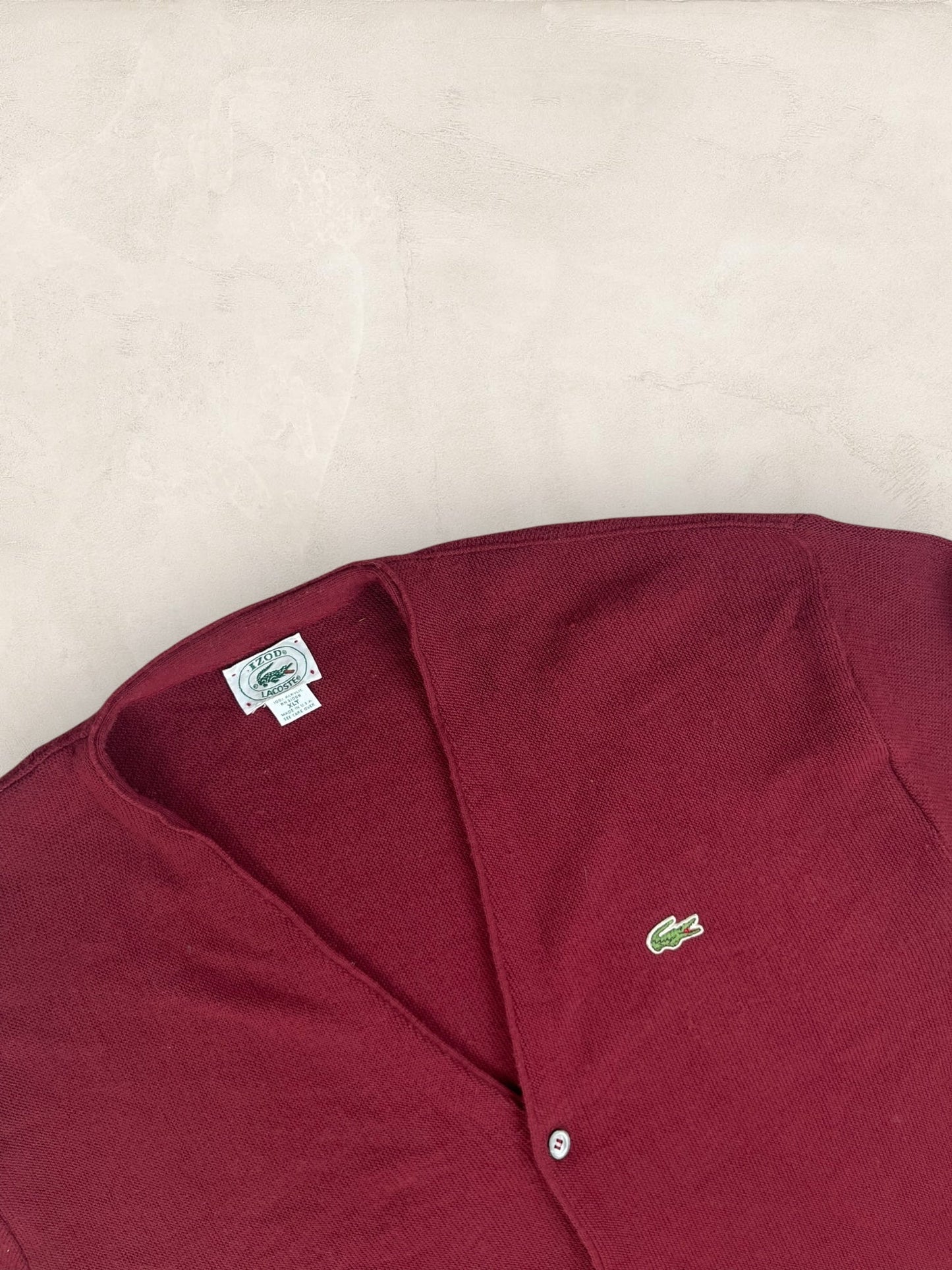 Cardigan Homme Lacoste Izod Bordeaux XL Ref:3339 - Bordeaux - XL - amifrip