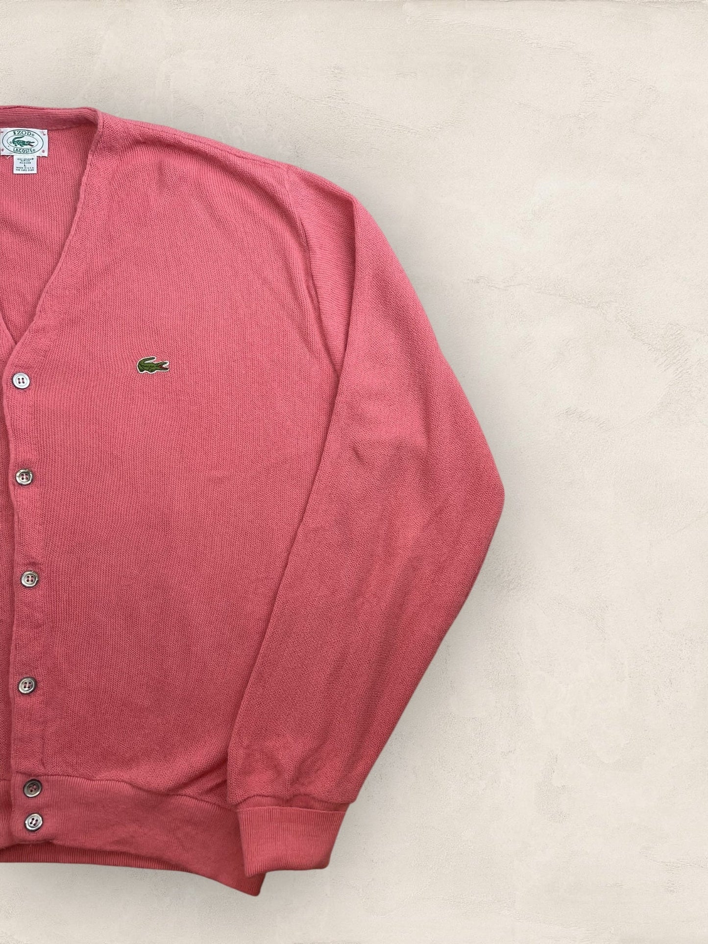 Cardigan Homme Lacoste Izod Rose L Ref:3287 - Rose - L - amifrip