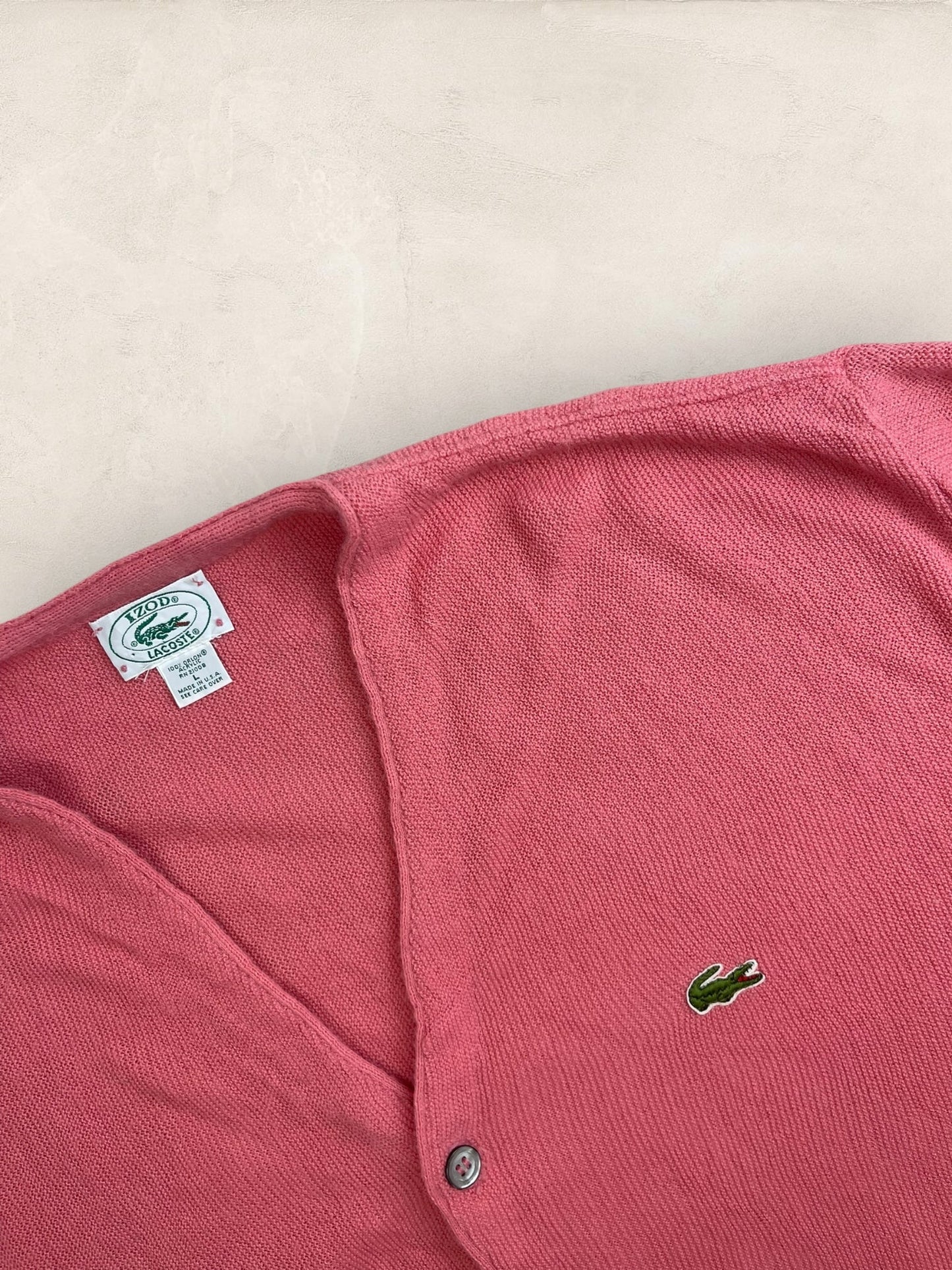 Cardigan Homme Lacoste Izod Rose L Ref:3287 - Rose - L - amifrip