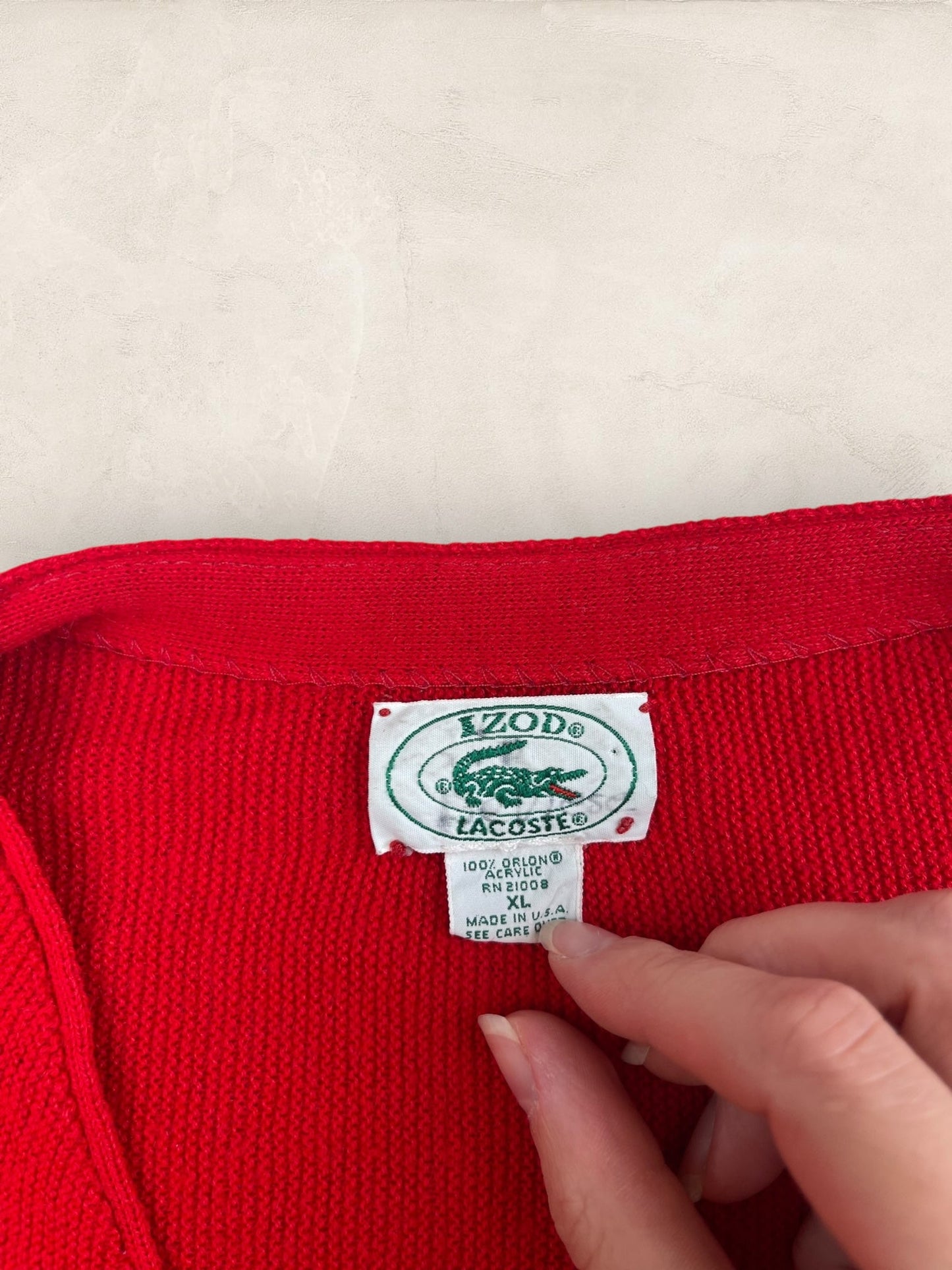 Cardigan Homme Lacoste Izod Rouge XL Ref:3325 - Rouge - XL - amifrip
