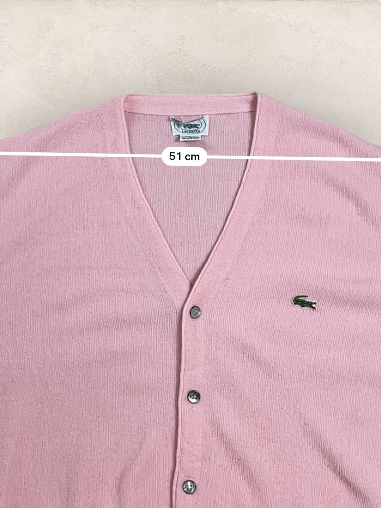 Cardigan Homme Lacoste Rose L Ref:3048 - Rose - L - amifrip - Friperie en ligne et vêtements vintage