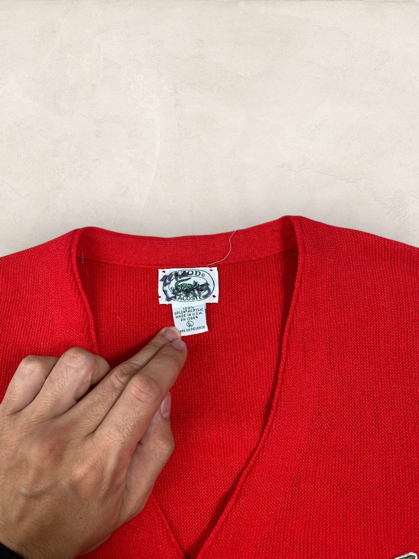 Cardigan Homme Lacoste ROUGE L Ref:2846 - ROUGE - L - amifrip - Friperie en ligne et vêtements vintage