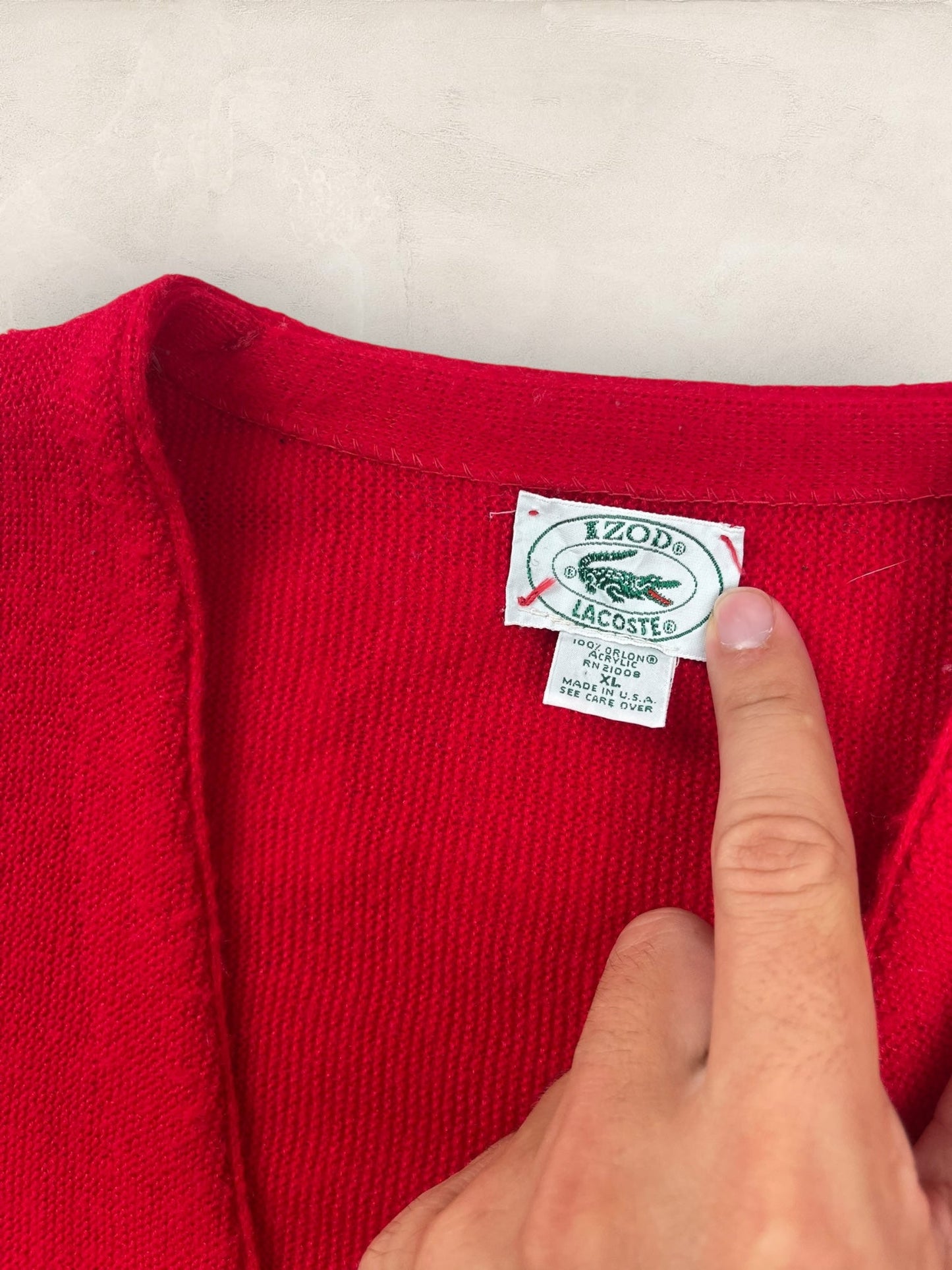 Cardigan Homme Lacoste Rouge XL Ref:3129 - Rouge - XL - amifrip
