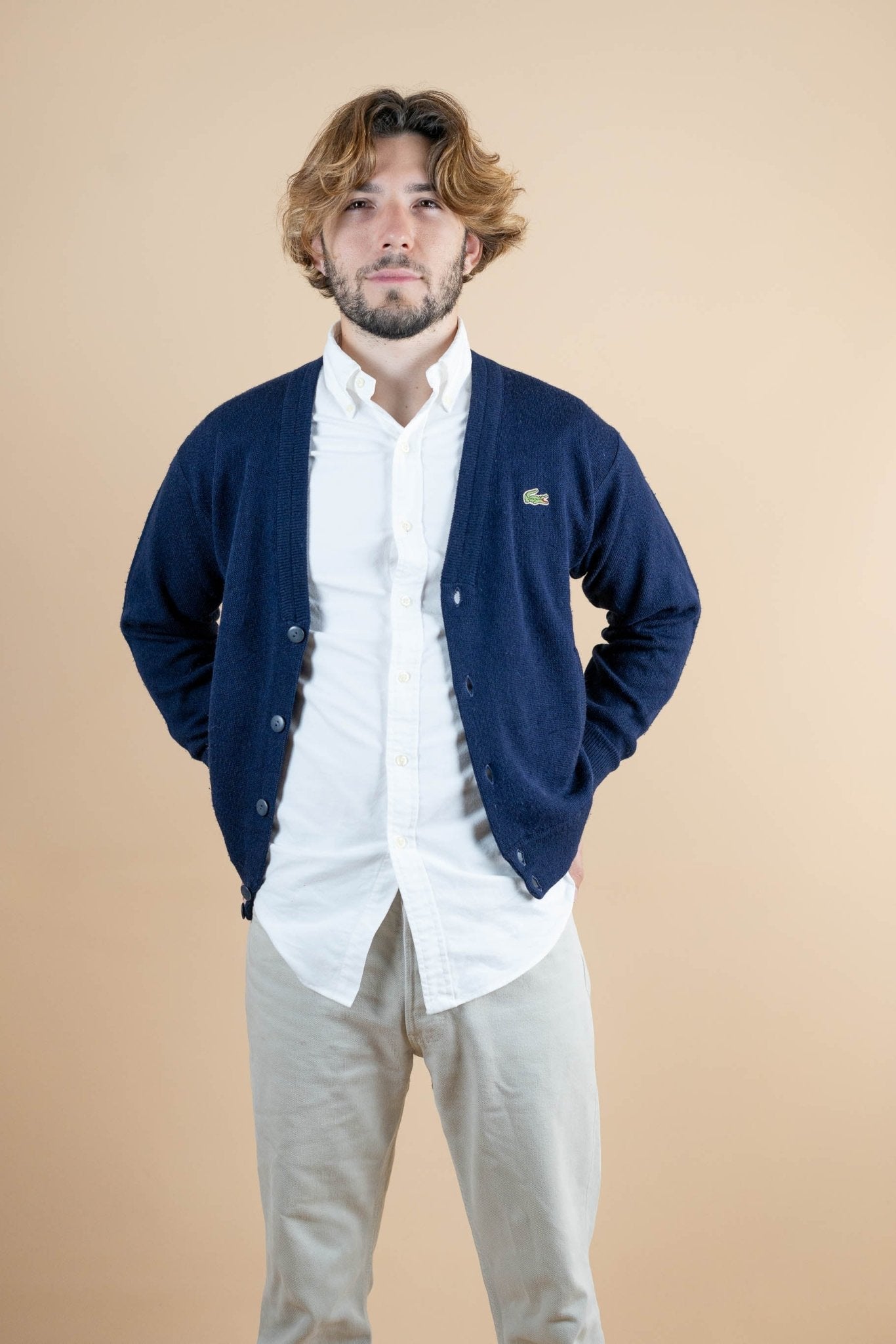Cardigan Lacoste ref: 1254 - BLEU MARINE - S - amifrip - Friperie en ligne et vêtements vintage