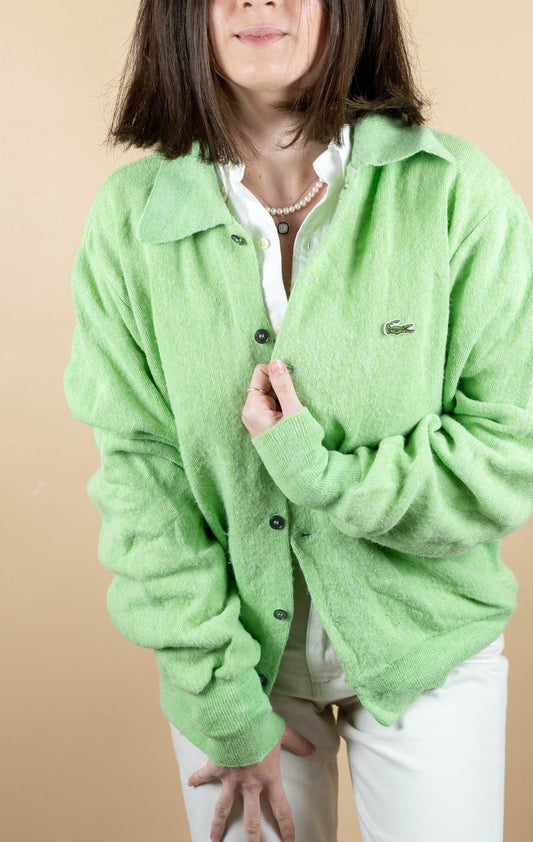 Cardigan Lacoste Vintage ref: 1624 - VERT - XL - amifrip - Friperie en ligne et vêtements vintage