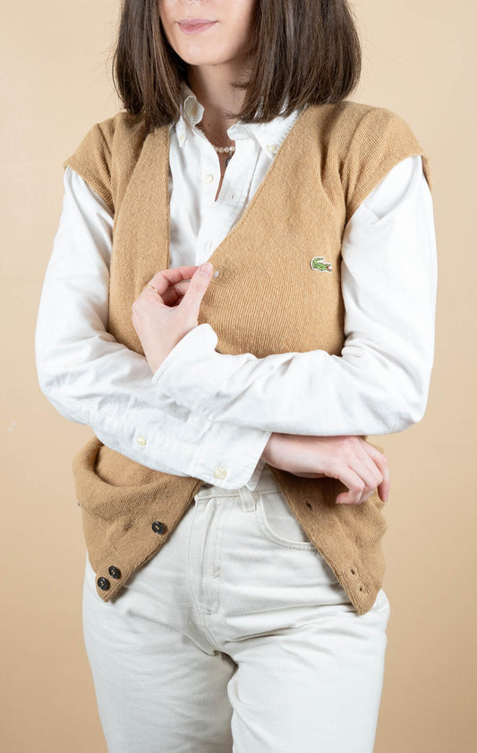 Cardigan Lacoste Vintage ref: 1631 - BEIGE - M - amifrip - Friperie en ligne et vêtements vintage