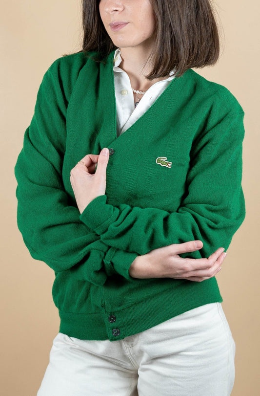 Cardigan Lacoste Vintage ref: 1633 - VERT - M - amifrip - Friperie en ligne et vêtements vintage