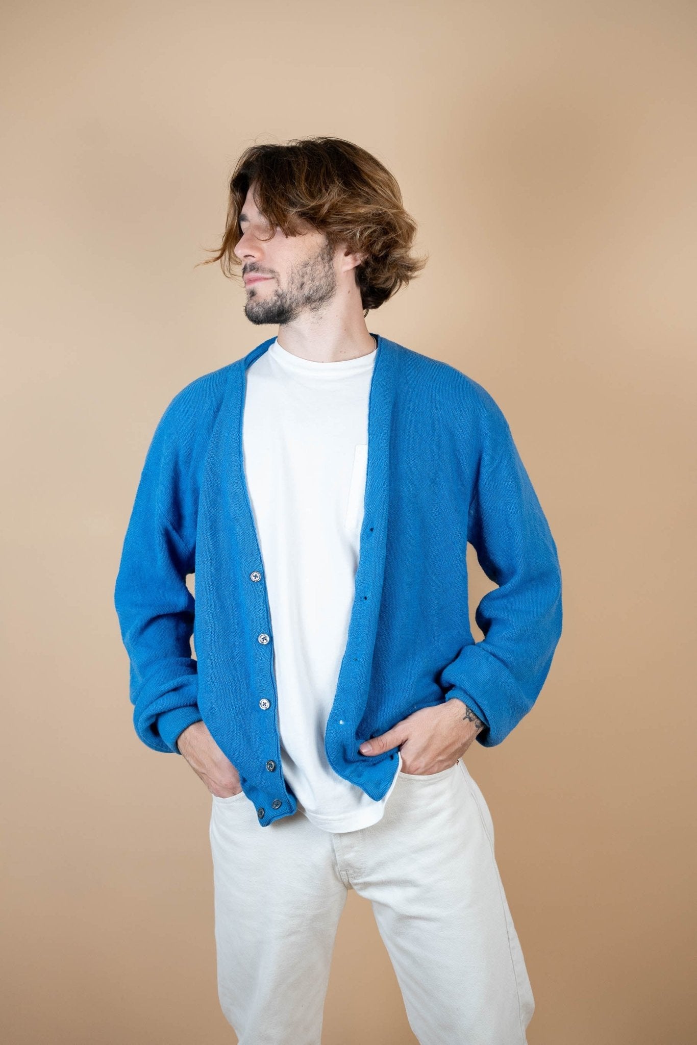 Cardigan Lacoste Vintage ref: 1634 - BLEU - XL - amifrip - Friperie en ligne et vêtements vintage