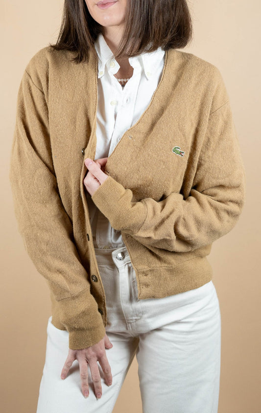 Cardigan Lacoste Vintage ref: 1666 - BEIGE - M - amifrip - Friperie en ligne et vêtements vintage