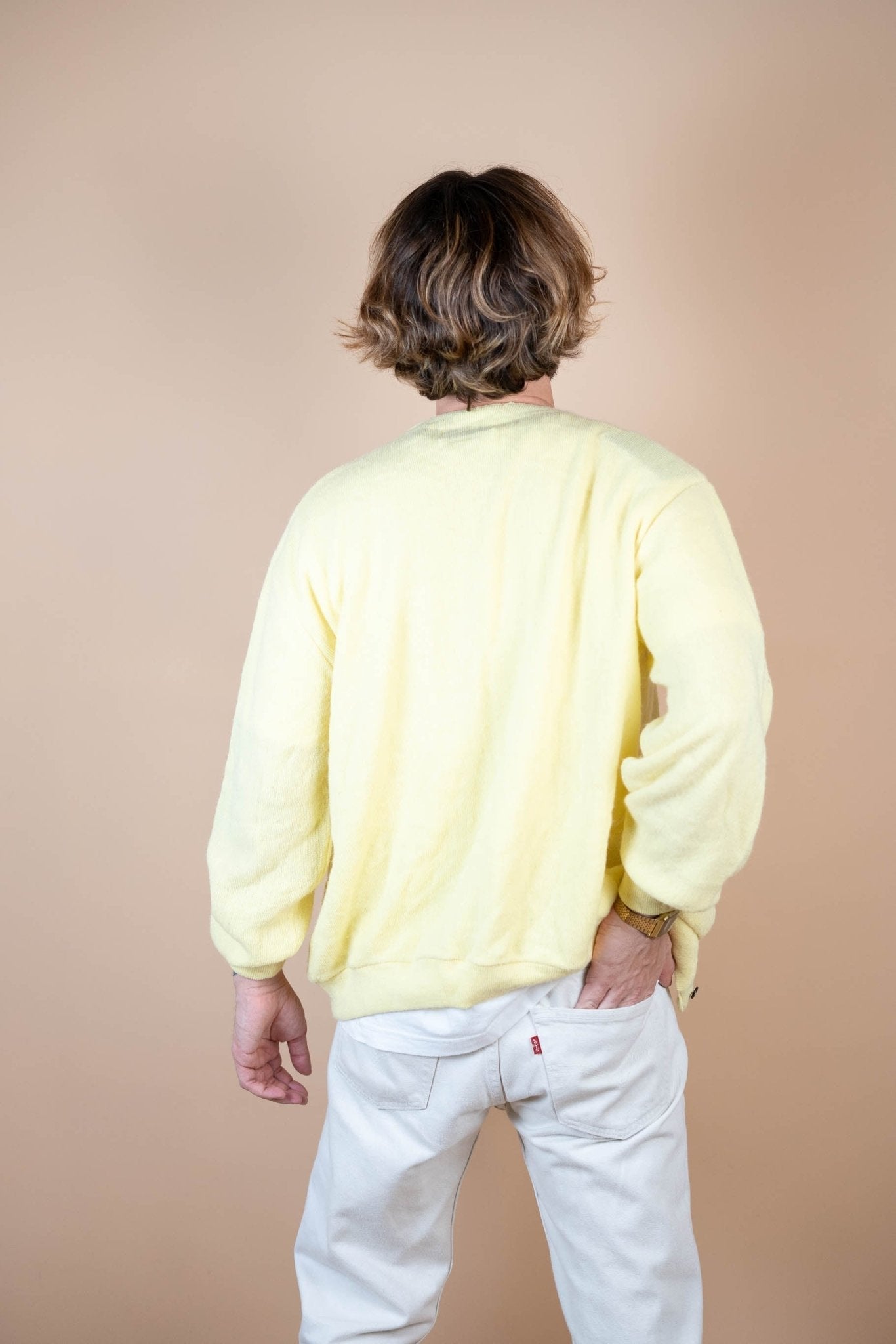 Cardigan Lacoste Vintage ref: 1697 - JAUNE - L - amifrip - Friperie en ligne et vêtements vintage