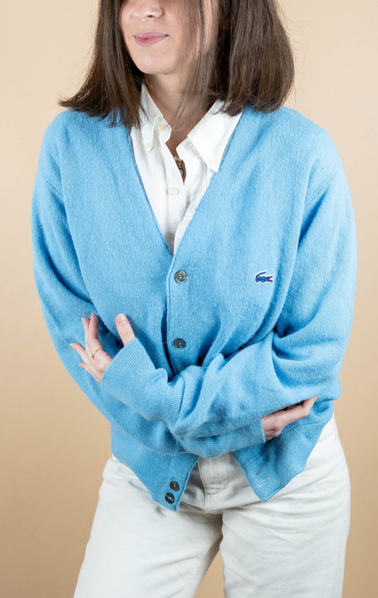 Cardigan Lacoste Vintage ref: 1701 - BLEU - M - amifrip - Friperie en ligne et vêtements vintage