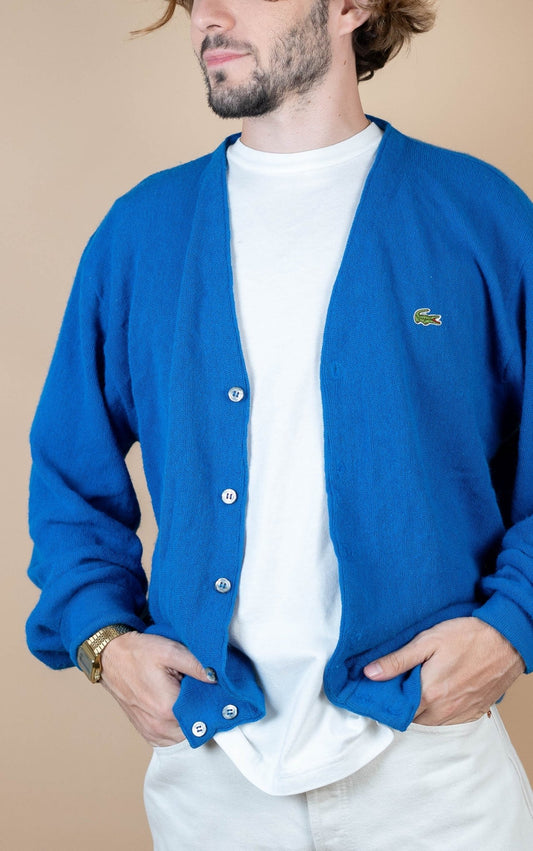 Cardigan Lacoste Vintage ref: 1702 - BLEU - M - amifrip - Friperie en ligne et vêtements vintage
