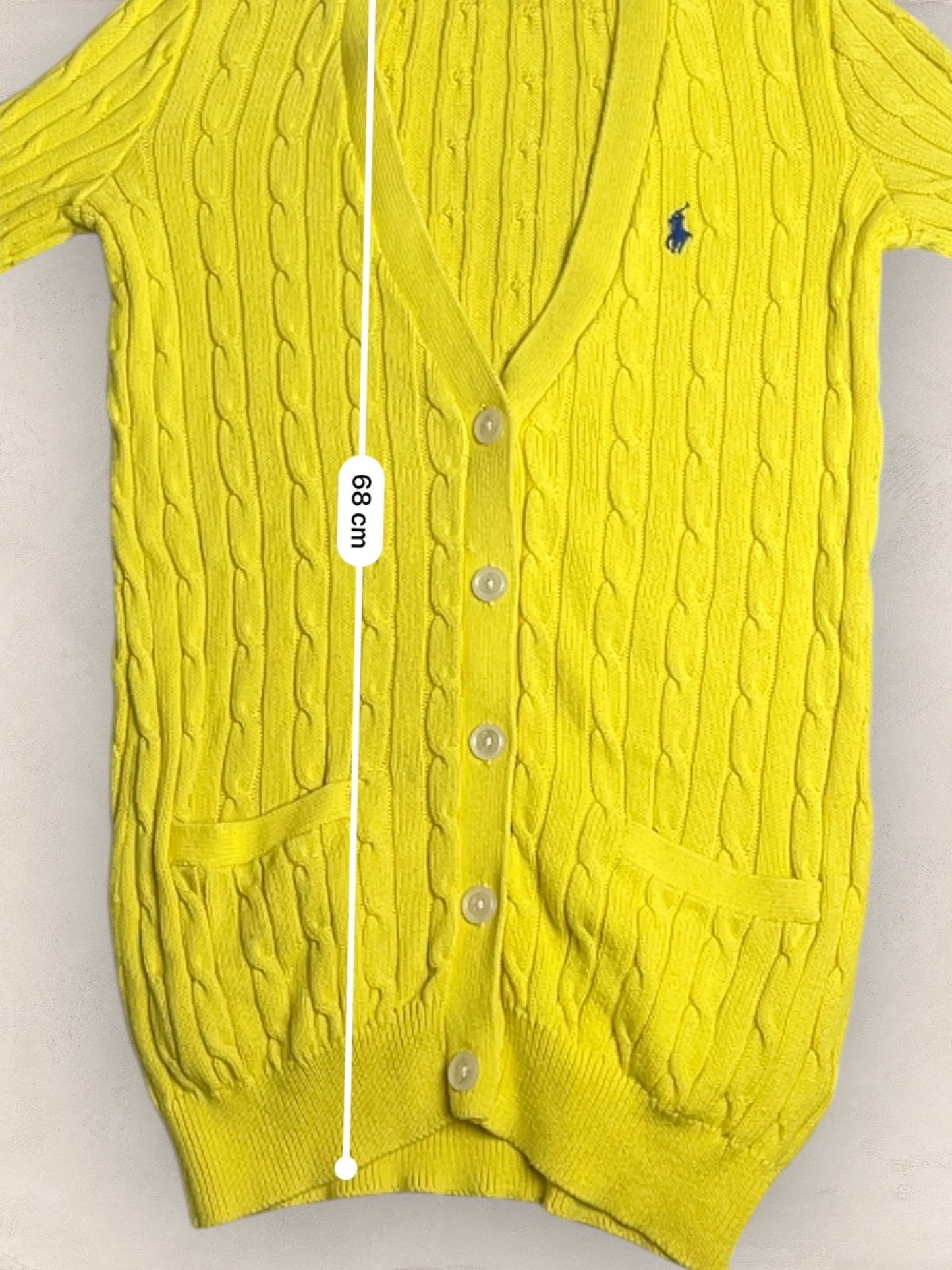 Cardigan Torsadé Ralph Lauren Femme #1813 - S - Jaune - amifrip - Friperie en ligne et vêtements vintage