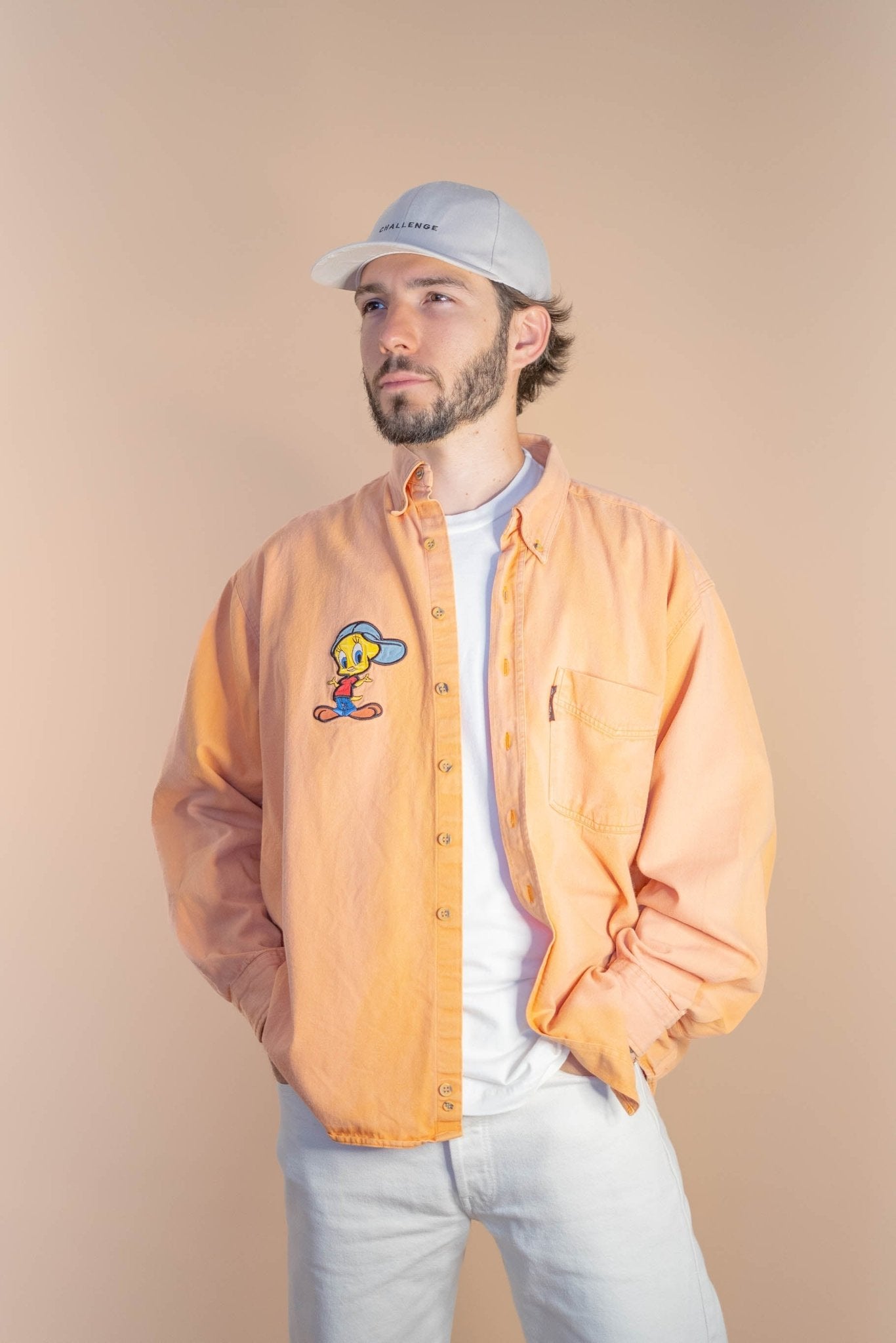 Chemise Cartoon Rétro Homme 318 - ORANGE - L - amifrip - Friperie en ligne et vêtements vintage