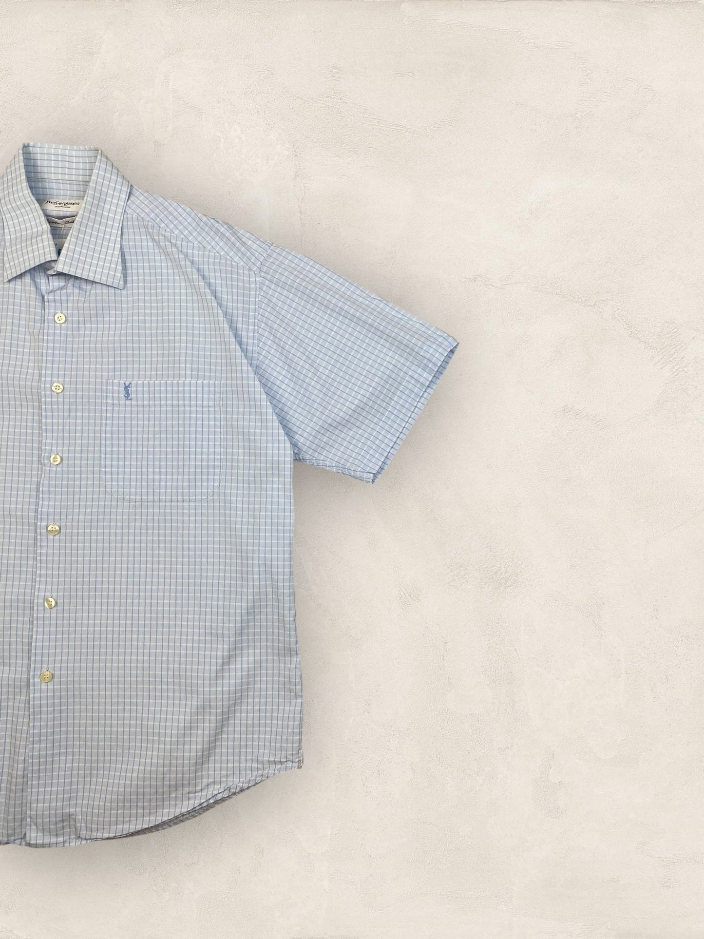 Chemise Homme Vintage Yves Saint - Laurent Bleu L Ref:3012 - Bleu - L - amifrip