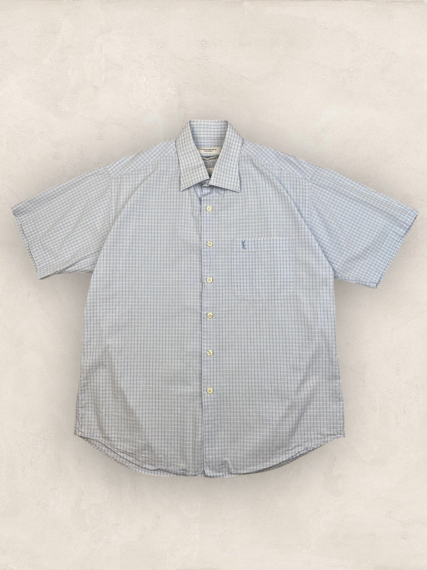 Chemise Homme Vintage Yves Saint - Laurent Bleu L Ref:3012 - Bleu - L - amifrip