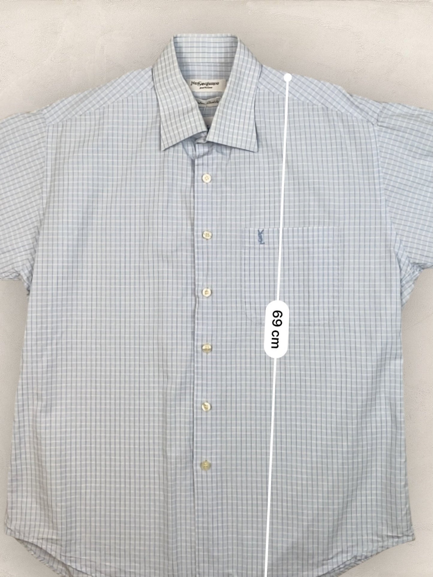 Chemise Homme Vintage Yves Saint - Laurent Bleu L Ref:3012 - Bleu - L - amifrip