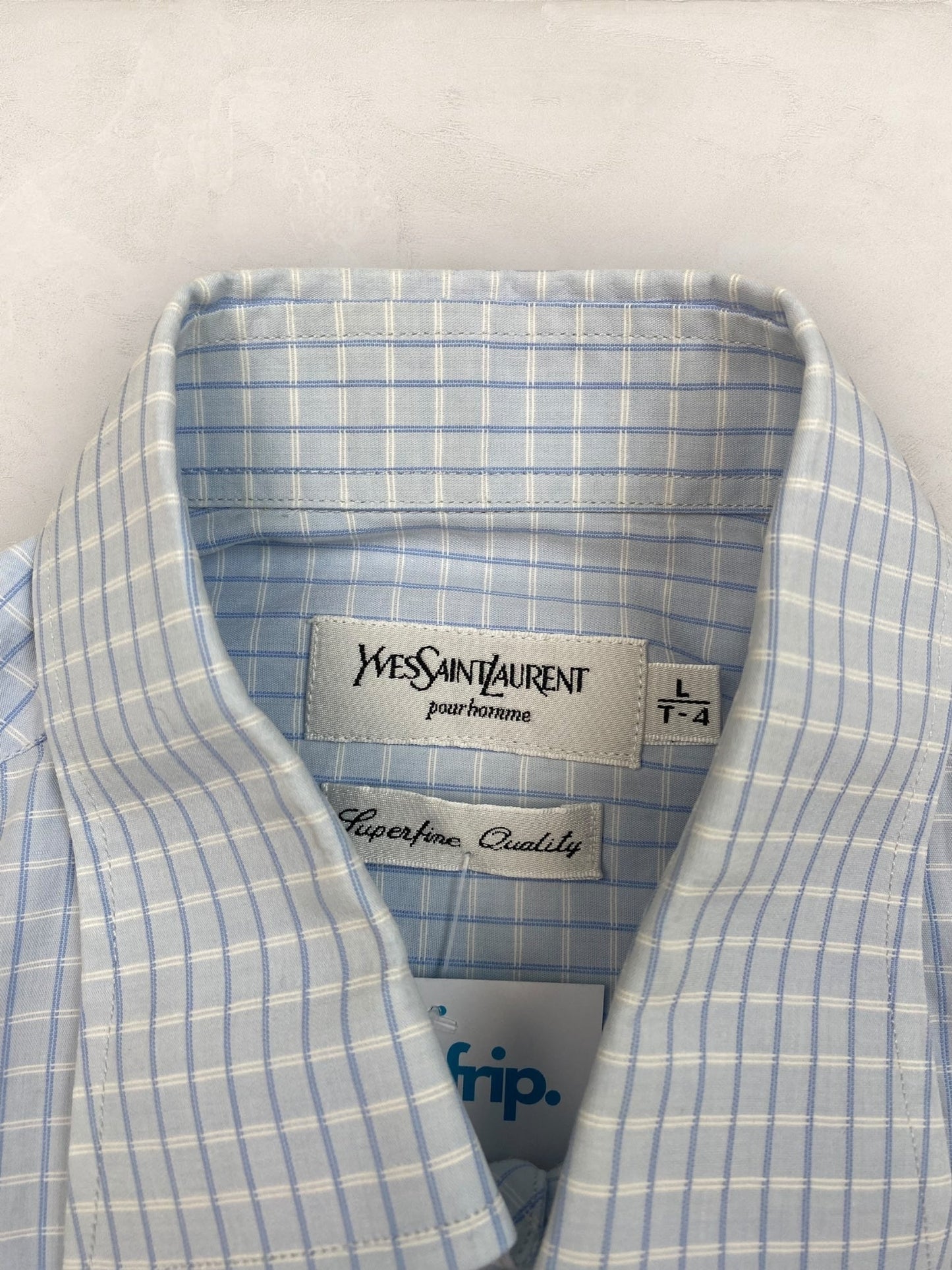 Chemise Homme Vintage Yves Saint - Laurent Bleu L Ref:3012 - Bleu - L - amifrip