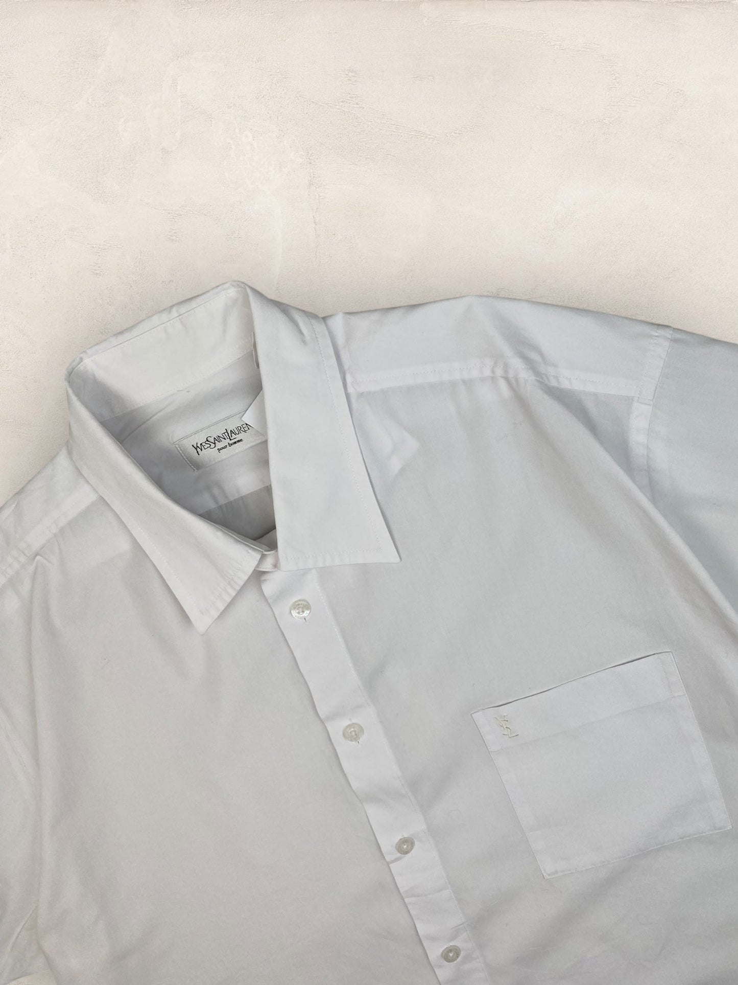 Chemise Homme Vintage Yves Saint - Laurent Vert XL Ref:3013 - Blanc - XL - amifrip