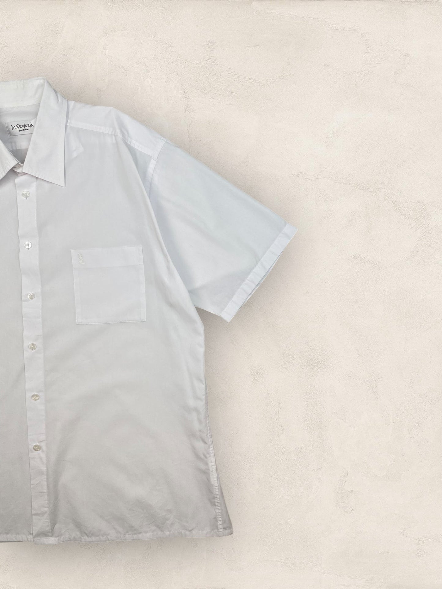 Chemise Homme Vintage Yves Saint - Laurent Vert XL Ref:3013 - Blanc - XL - amifrip