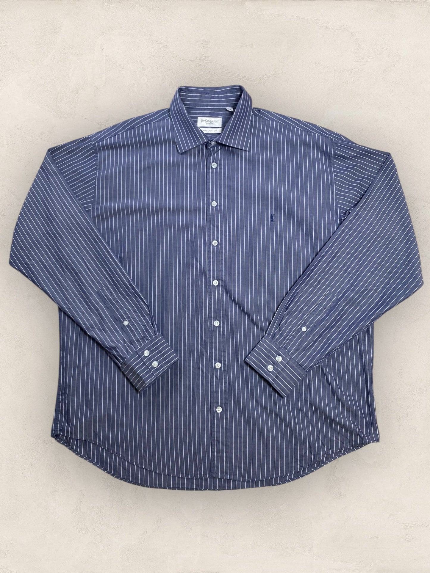 Chemise Homme Yves Saint - Laurent Bleu XXL Ref:2924 - Bleu - XXL - amifrip - Friperie en ligne et vêtements vintage
