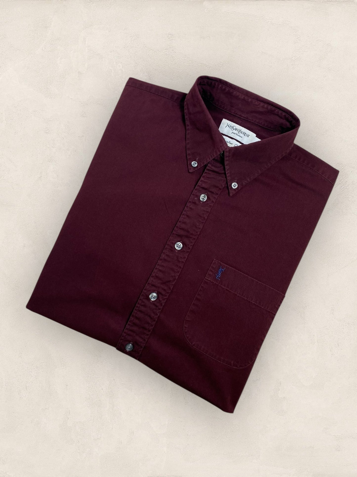 Chemise Homme Yves Saint - Laurent Bordeaux L Ref:2920 - Bordeaux - L - amifrip - Friperie en ligne et vêtements vintage