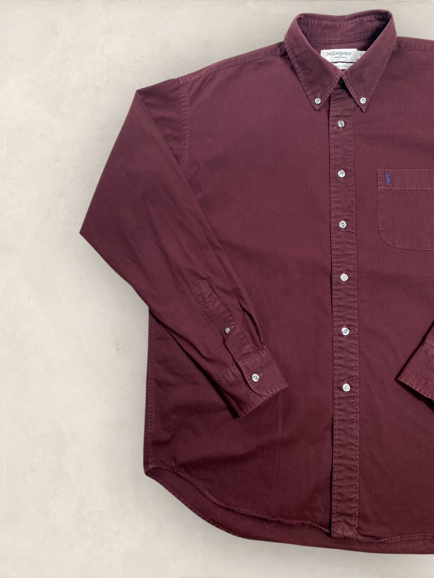 Chemise Homme Yves Saint - Laurent Bordeaux L Ref:2920 - Bordeaux - L - amifrip - Friperie en ligne et vêtements vintage