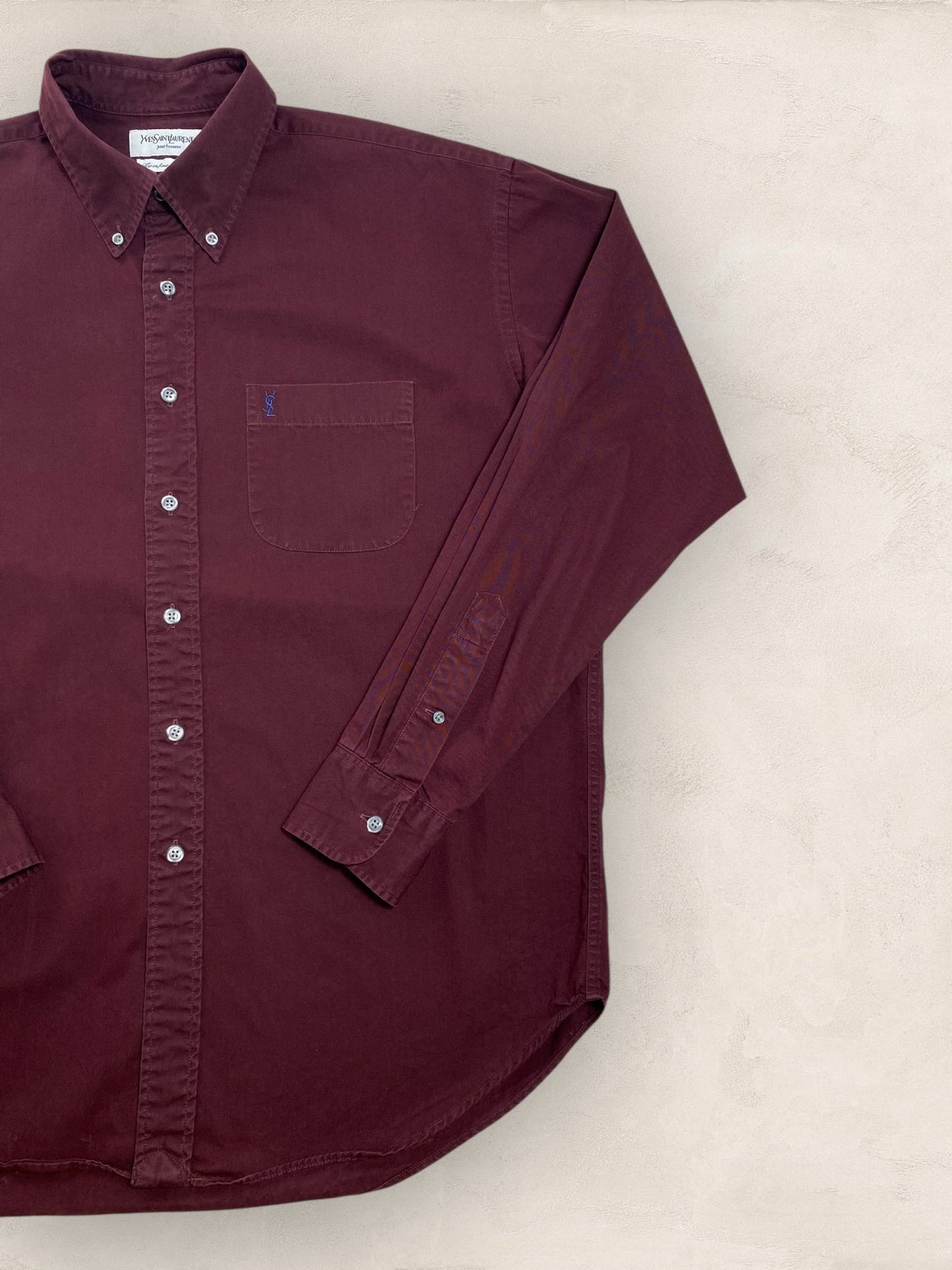 Chemise Homme Yves Saint - Laurent Bordeaux L Ref:2920 - Bordeaux - L - amifrip - Friperie en ligne et vêtements vintage